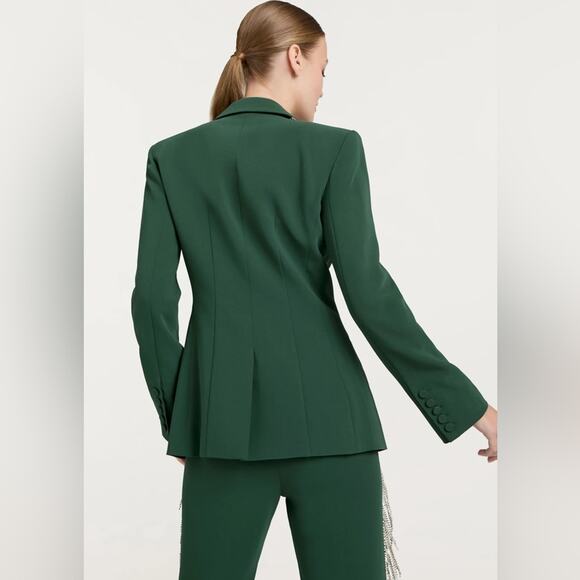 $595 Cinq à Sept Cheyenne Rhinestone Fringe Blazer - Picture 3 of 13